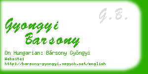 gyongyi barsony business card